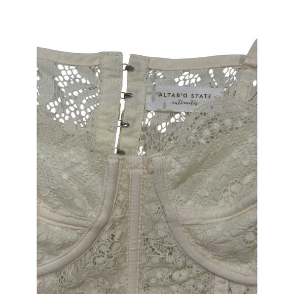 NWT!  Altar'd State Eloise Ivory Lace Bustier Corset Festival Coquette S - Picture 4 of 5